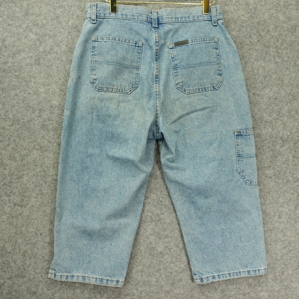 Vintage Carpenter Capri Jeans Womens 10 Blue Denim Y2K Grunge LEE Riveted 30x20